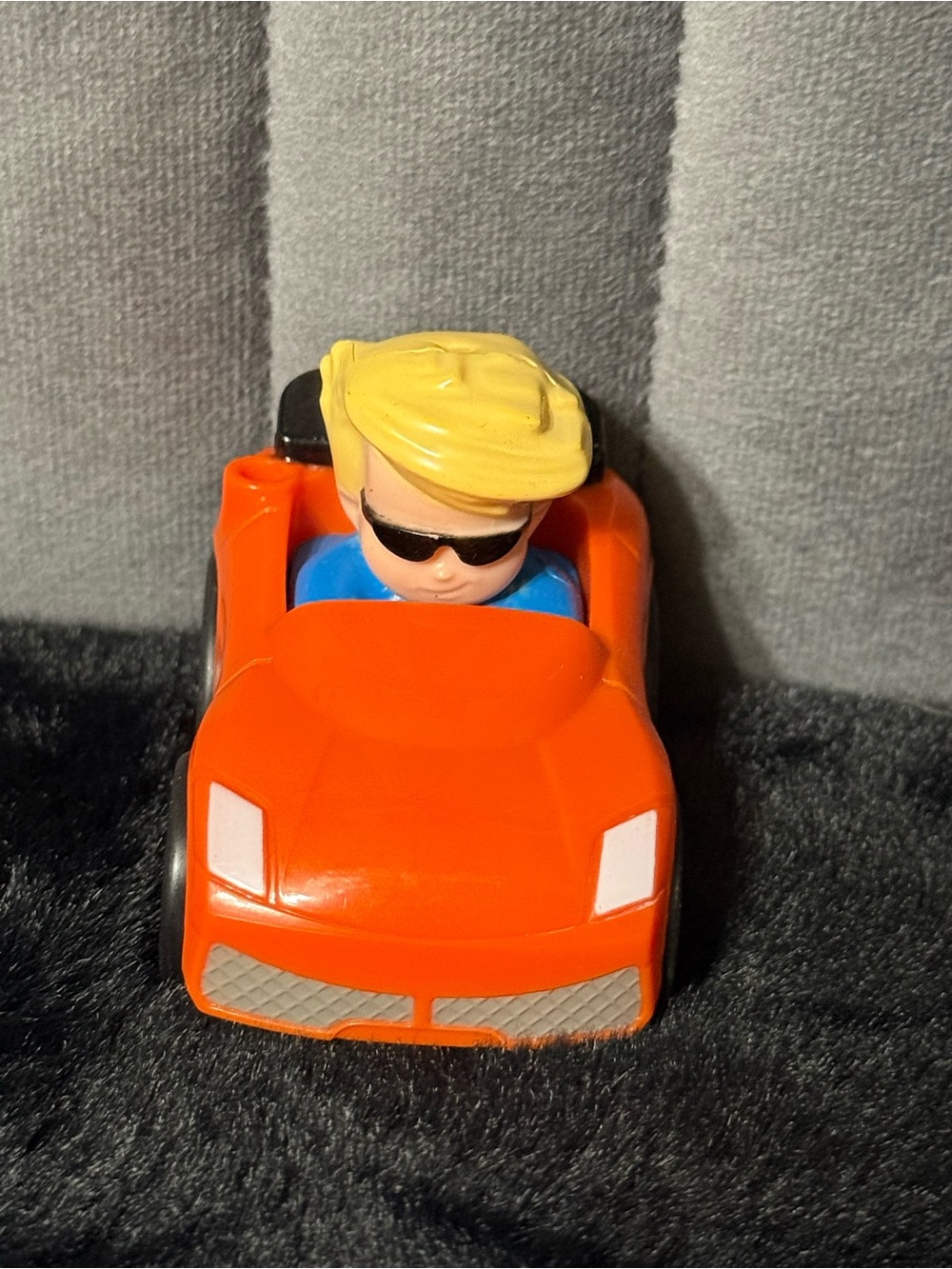 💖4/$25-Fisher Price Little People Orange Race Car Driver Toy Vehicle 2009 Mattel